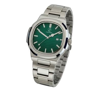 Imagem de Relógio de Pulso Masculino Zantorini Egeu 40mm Pulseira em Aço Inoxidável Mostrador Verde