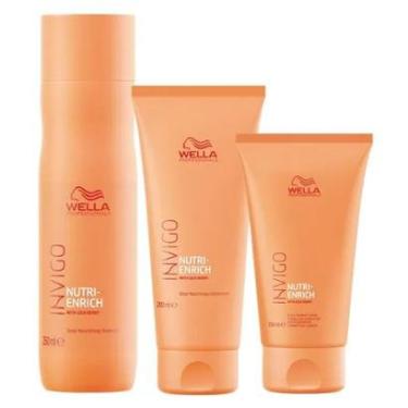 Imagem de Kit Shampoo + Condicionador + Creme Wella Professionals Invigo Nutri-Enrich-Unissex