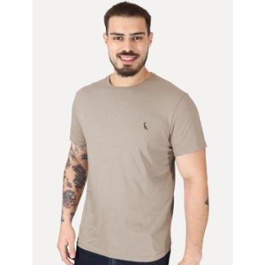 Imagem de Camiseta Reserva Masculina Slim Algodão Peruano Cáqui-Masculino