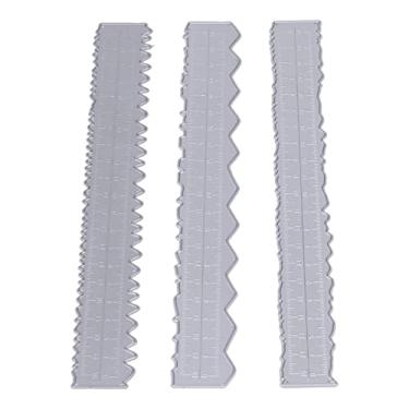 Imagem de Alomejor Governantes 3pack Aço Inoxidável Papel de Régua Rasgando a Ferramenta de Artesanato para Linhas Onduladas, Bordas Irregulares, Engenharia, Desenho, Escola, Escritório