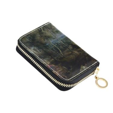 Imagem de Carteira feminina de couro, 9 compartimentos para cartão de crédito e 2 compartimentos para dinheiro, bolsa pequena para moedas com zíper, pintura Rubens Chateau