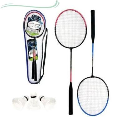 Imagem de Kit Jogo Badminton Completo Com 2 Raquetes 3 Petecas E Bolsa - Home Go