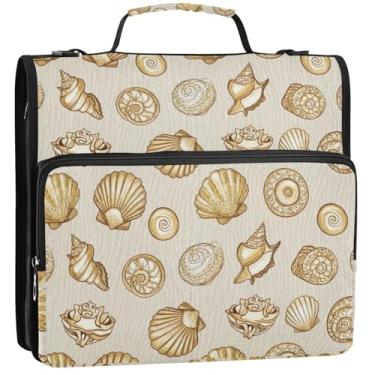 Imagem de 3 fichários para fichários de 3,88 cm, bege, litoral, praia, estético, fichário, fichário com zíper, bolsa escolar, rosa, portfólio e estojo, 34,5 x 31,5 x 9 cm