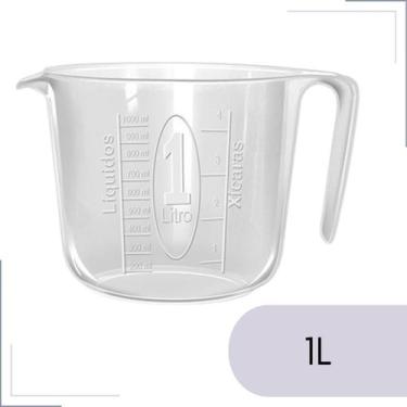 Imagem de Jarra Medidora Graduada de Cozinha 1 litro - INJETEMP, Transparente