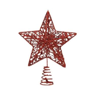 Imagem de Enfeite De Árvore De Natal Em Forma De Pentagrama Dourado E Prateado, 