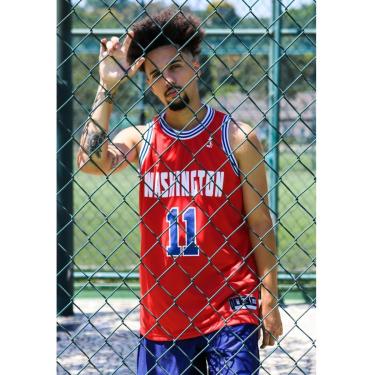 Imagem de Regata Basquete Masculina M10 Washington #11 Fire-Masculino