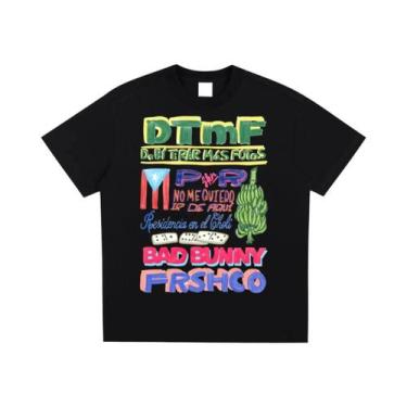 Imagem de Camiseta Unissex Oversized Com Estampa De Cantor De Hip-hop, Gola Redo