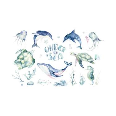 Imagem de Adesivos De Parede De Água-Viva Multicoloridos Removíveis Em PVC Para 