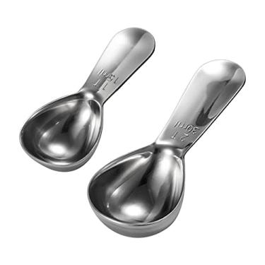 Imagem de 2PCS Colheres de Medição Café 1 Copo Sopa 2 Copos Aço Inoxidável com Cabo Curto para Chá Açúcar Fermento em Pó Especiarias Condimentos