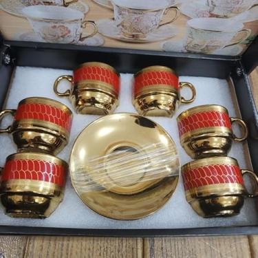 Imagem de Xícara de café kit com 12 peças de Cerâmica em porcelana1(Vermelho xu330)