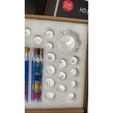 Imagem de Kit de pintura de gesso de 15 peças para adultos e adolescentes - Estatuetas de bolo e sobremesa em miniatura DIY - Adereços de comida falsos parecidos com cerâmica para decoração estética doméstica