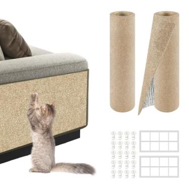 Imagem de Tapetes para arranhões para gatos – Almofadas de arranhador de gatos DIY para proteção de sofá, parede, portas e móveis, capa durável antiarranhões para torres de gatos e almofadas de substituição