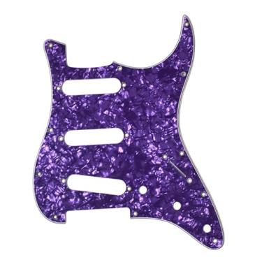 Imagem de menolana Escudo para guitarra portátil com furo para captador, peça de reposição moderna, placa de proteção, acessório para instrumento musical, Roxo, Frente