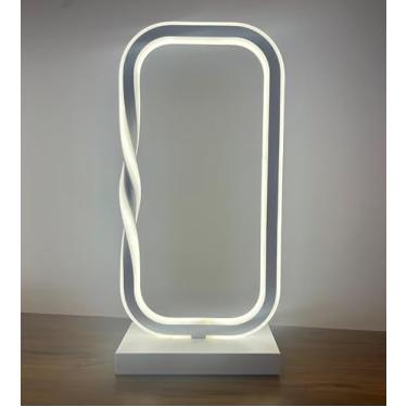 Imagem de Luminária de Mesa Abajur LED 55w 3000k GMH Trade – Design Moderno, Bivolt, Luz Estudo Leitura Quarto (branca)