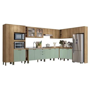 Imagem de Cozinha Modulada Finesse Composição 14 Capuccino Menta - Thb