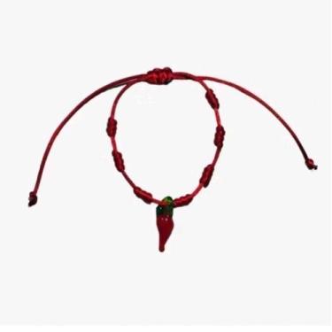 Imagem de Pulseiras 7 nós com pingente PIMENTA de murano kabbalah/cabala reguláv