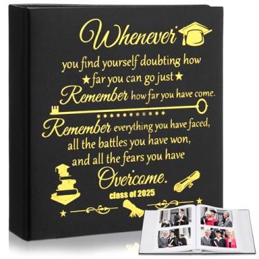 Imagem de ReliThick Álbum De Fotos Formatura Com 200 Peças, 4 X 6 Polegadas, Couro 2025, Janela Frontal, Recortes Memórias Para Presente Natal, Faculdade, Ensino Médio (Fresco)