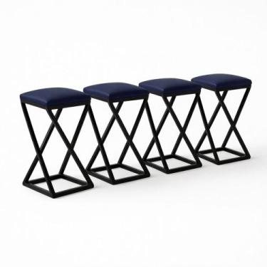 Imagem de Kit 4 Banqueta Baixa Bancada 50 cm Bar Cozinha Balcão material sintéti