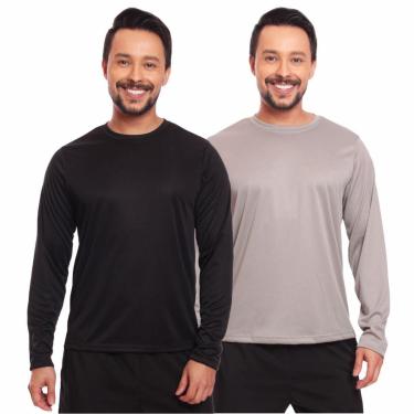 Imagem de Kit 2 Camisas Segunda Pele Proteção Solar Uv Térmica Corrida Bike-Masculino