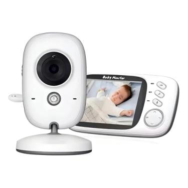 Imagem de Babá Eletrônica com Câmera e Tela 3.2” – Visão Noturna 10M, Áudio Bidirecional, Detecção de Som, Monitor de Temperatura e Canções de Ninar