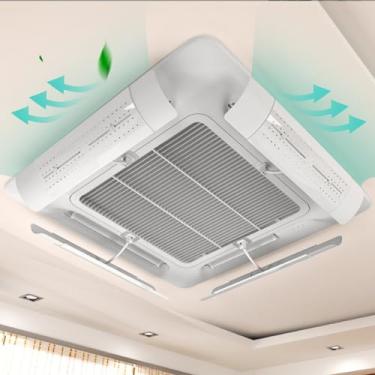 Imagem de Defletor de ventilação de teto ajustável – pacote com 4, controle de fluxo de ar do ar condicionado, melhora a eficiência de resfriamento e aquecimento, design anticondensação, otimiza a circulação de