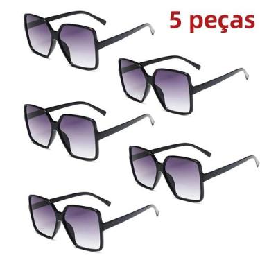 Imagem de Óculos De Sol Femininos Oversize Quadrados Com Gradiente, Marca De Lux