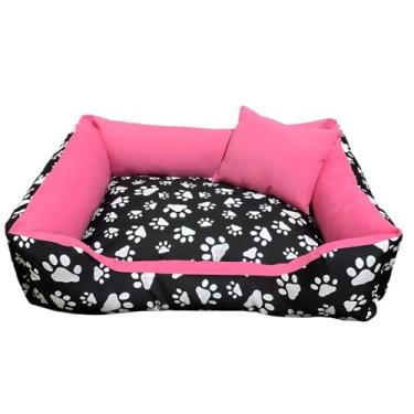 Imagem de cama pet caminha cachorro medio 60 X50 ziper removivel siliconizada fundo impermeavdel (PATINHA PINK)