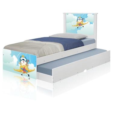 Imagem de Bicama Juvenil Adesivada Ursinho Patrulheiro Com Colchões