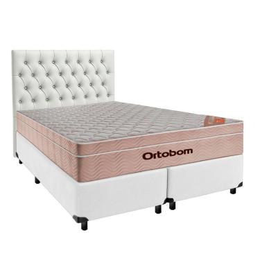 Imagem de Kit Cama Box + Cabeceira + Colchão Queen Molas Ensacadas - Airtech - Ortobom
