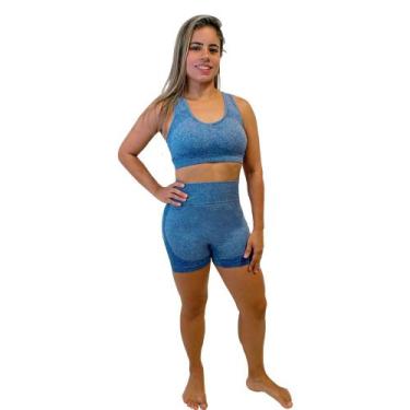 Imagem de Conjunto De Shorts e Top Sem Costura Para Conforto Modelo Feminino Par