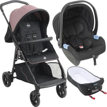 Imagem de Carrinho de Bebe Moises com Bebe Conforto Burigotto Lui 22 Rose