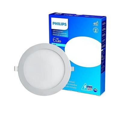 Imagem de Plafon Led 6w Embutir Philips 3000k IP20 Redondo 400lm