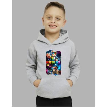 Imagem de Moletom Infantil Roblox Blusa De Frio Jogo Virtual - MB Sport, Cinza, 