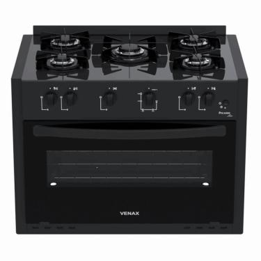 Imagem de Fogão Venax Picasso Line 5 Bocas De Embutir Preto Fosco A Gás Em Vidro Temperado Bivolt 30260