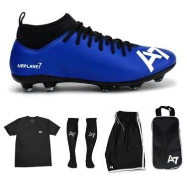 Imagem de Chuteira Botinha De Campo + Short + Camiseta + Meião + Porta-Masculino