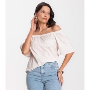 Imagem de Blusa Feminina Ciganinha Infinita Cor Bege, P, Bege