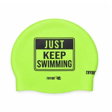 Imagem de Touca de Natação Verde Médio em Silicone Sem Emenda Tryde-Unissex