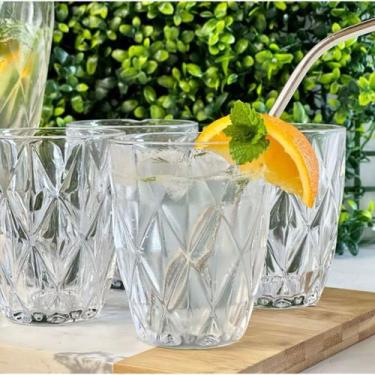 Imagem de Jogo 6 Copos de Vidro Diamond 270ml Transparentes WELLMIX