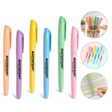 Imagem de Kit Marca Texto Masterprint Pastel 6 Cores Ponta Chanfrada