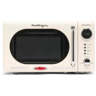 Imagem de Forno micro-ondas de bancada Nostalgia retrô marfim, 700W, display digital LED, 12 programas, 20L, modelo NRMO7IVY6A, 110V
