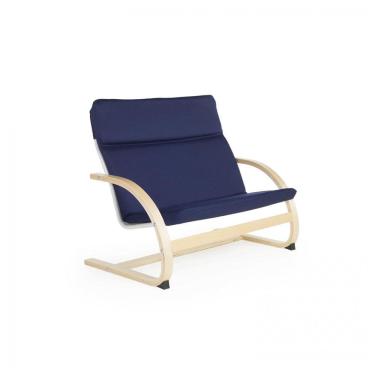 Imagem de Cadeira Infantil Guidecraft Kiddie Rocker Azul, Estrutura Madeira Bétula com Almofadas em Lona, Modelo GD-6340K