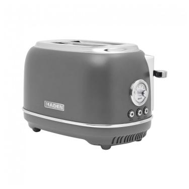 Imagem de Torradeira HADEN Chelsea inox 2 fatias cinza e cromada com fenda larga e 6 níveis de tostagem 900W 110V