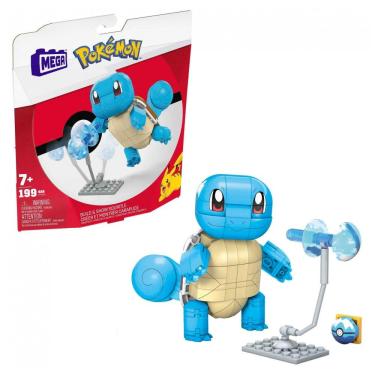 Imagem de Conjunto de blocos de montar MEGA Pokémon Squirtle Mattel articulado com 199 peças e 10 cm de altura