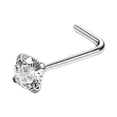 Imagem de Piercing De Nariz Feminino Em Aço Cirúrgico Com Cristal CZ Em Formato 