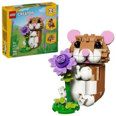 Imagem de Hamster Adorável Com Uma Flor Lego Creator 3 em 1