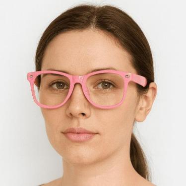 Imagem de Armação Óculos Grau Unissex Quadrado Grande Moderna - VINKIN, Rosa