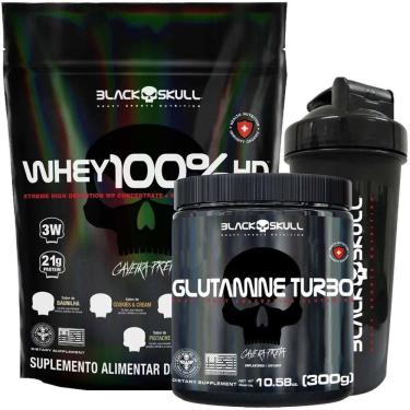 Imagem de Kit Whey 100% Hd Refil 900G Chocolate + Glutamina Turbo 300G