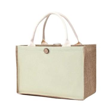 Imagem de Bolsa De Compras Feminina De Grande Capacidade Em Cor Sólida Com Efeit