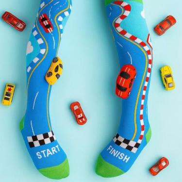 Imagem de Meias 3D Infantil Maluca Divertida Personagens oi - NoBrand, Carro 3D