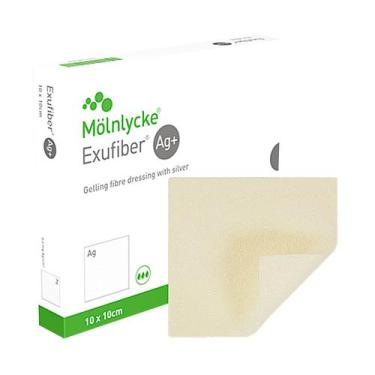 Imagem de Curativo Exufiber Ag + 10x10cm Fibra Gelificante mais Prata Molnlycke